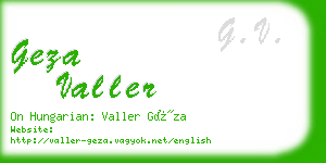 geza valler business card